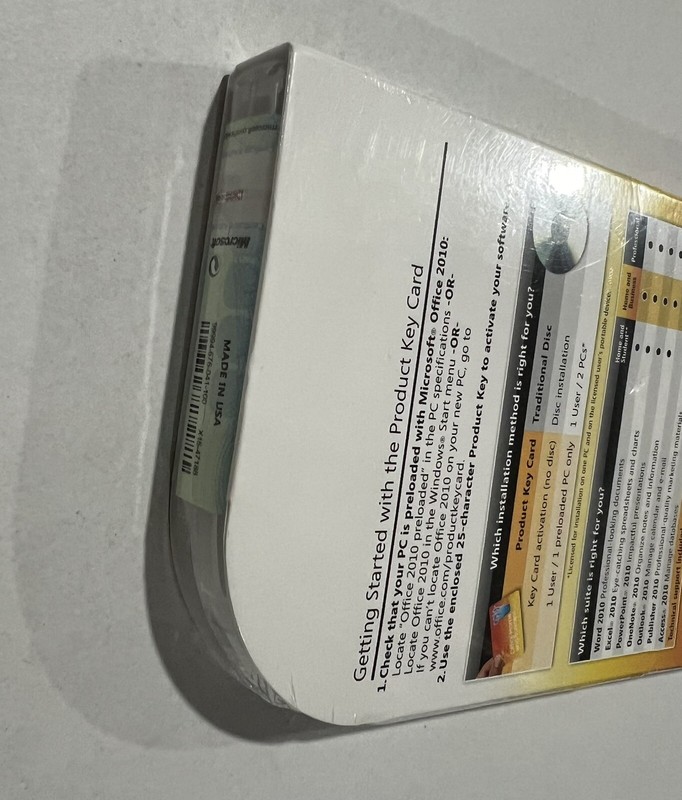 Genuine MS Microsoft Office 2010 Home and Business Product Key Card (PKC) gallery
