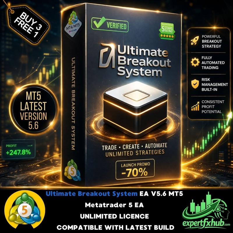 v5.6 Ultimate Breakout System EA Metatrader MT5 MQL5 Forex + Gold Bot Trading