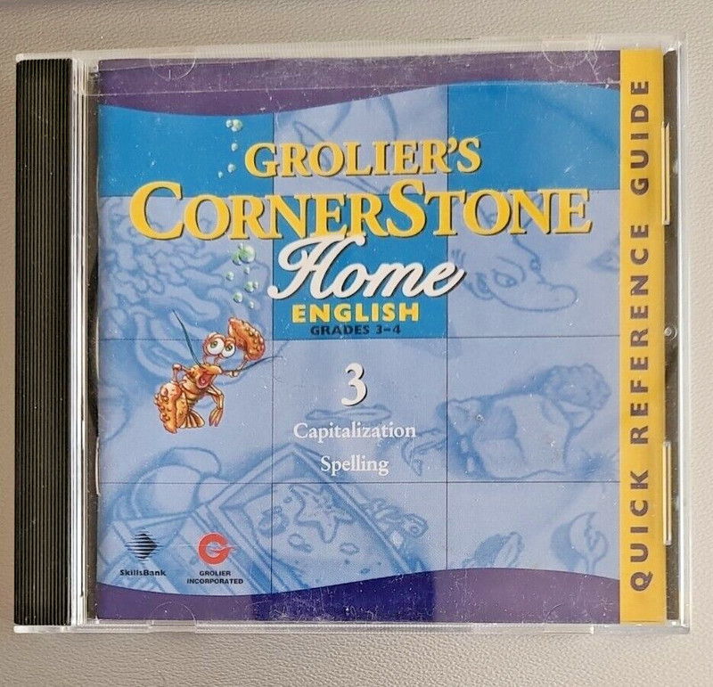 Grolier’s Cornerstone Home English Grades 3-4 Vol. 3 PC/Mac CD-Rom (1998, Skils