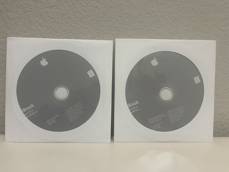 Vintage 2002 Apple eMac MAC OS X Install Disc 1 & 2 ONLY CD-ROM Macintosh 10.2.2