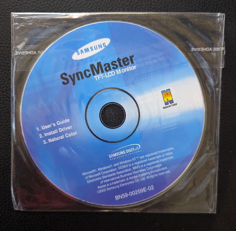 Samsung SyncMaster User’s Guide/Install Driver for TFT-LCD Monitor – DISC ONLY