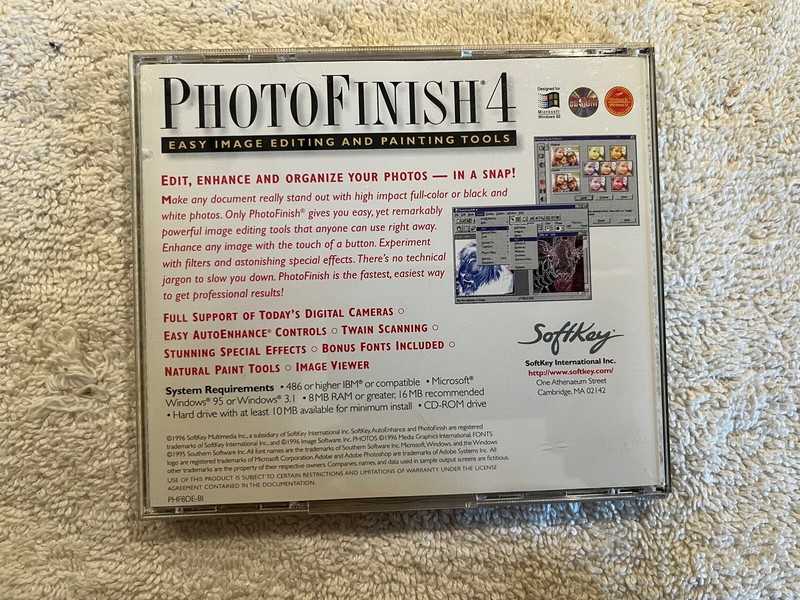 Photo Finish 4 CD-Rom Soft Key WIN 95 or 3.1 VG+ Disk gallery