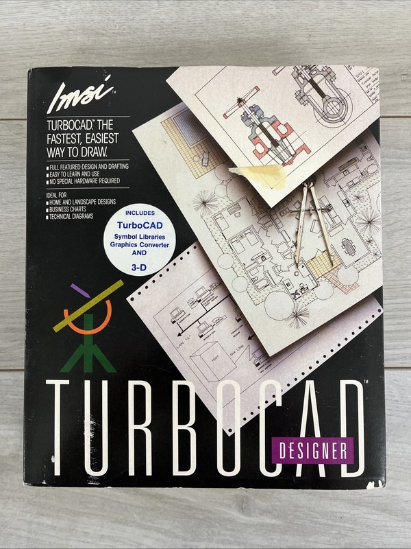 IMSI TurboCAD For Ibm 3.5 Design and Drafting Software Vintage Open Box