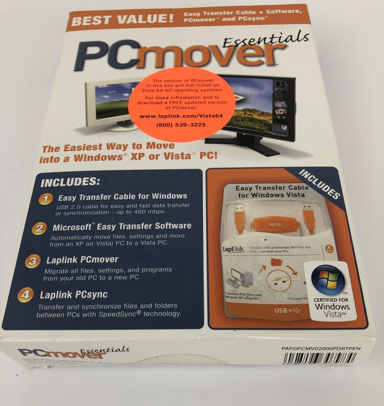 Laplink PC Mover Essentials ( CD , Transfer Cable , Quick Start Guide ) PCmover gallery