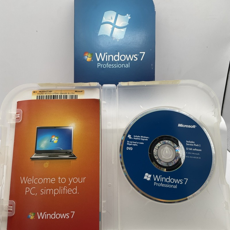 Microsoft Windows 7 Professional Cd Product Code 32-bit Software