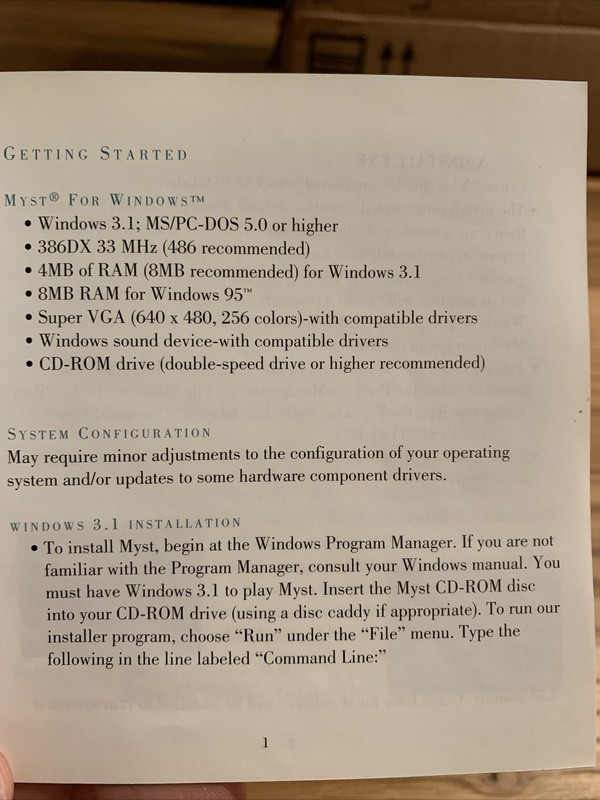1994 Myst Windows 3.1 PC CD-ROM Game gallery