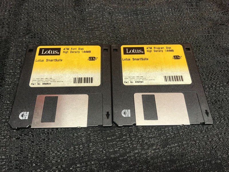 Lotus SmartSuite Set ATM Font Disk & ATM Program Disk High Density 1.44MB