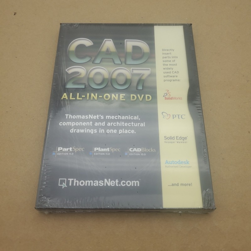 Thomas Net CAD 2007 All In One DvD. PartSpec, PlantSpec And CADBlocks. New