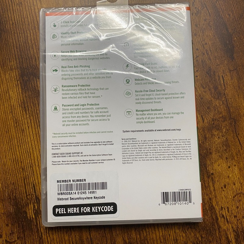New Webroot Secure Anywhere Internet Security w/ Antivirus Windows 10, 3 Devices gallery