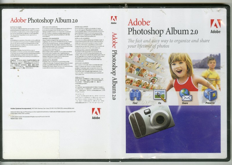 Adobe Photoshop Album 2.0 - Open Box with product key; looks to be unused? gallery