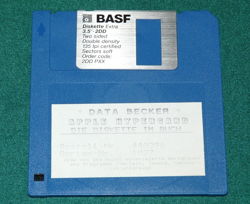 DATA BECKER APPLE HYPERCARD FLOPPY DISK 1.44 MB