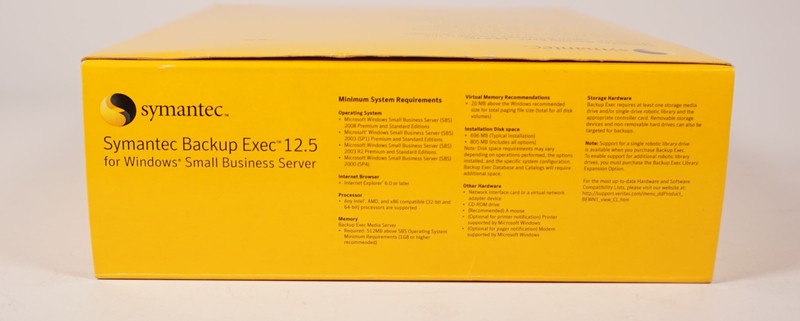 Genuine Symantec Backup Exec 12.5 for Windows Small Business Server CIB gallery