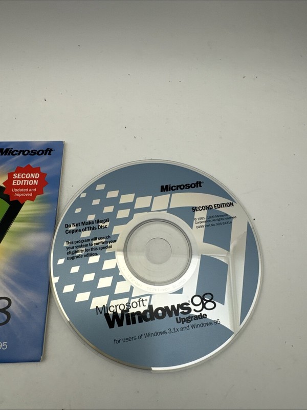 Microsoft Windows 98 Second Edition Upgrade CD X04-14377 Win 98 SE gallery