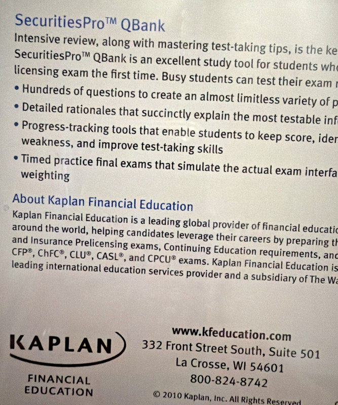 Kaplan SERIES 7 SECURITIES Pro QBank Representative Exam 2010 CD Sealed New gallery