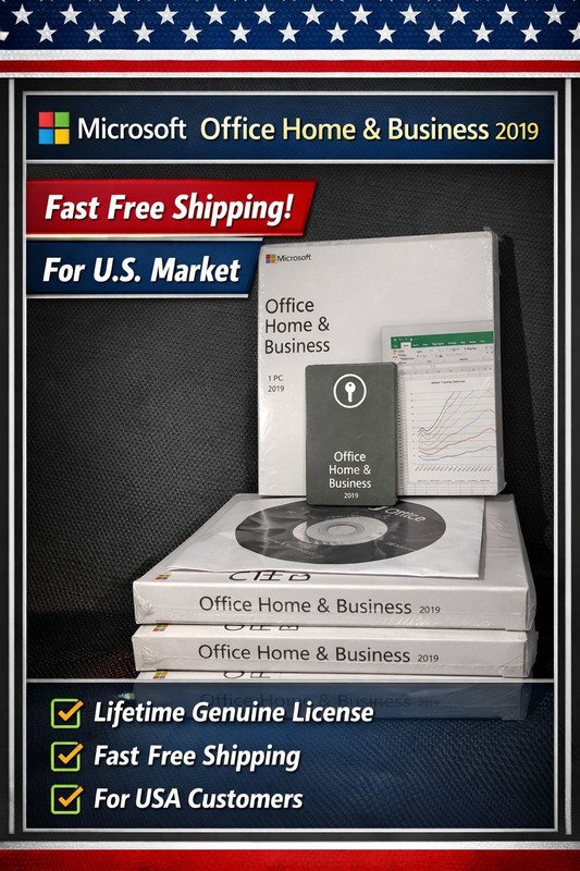 Microsoft Office Home & Business 2019 Windows PC DVD License Key New Sealed