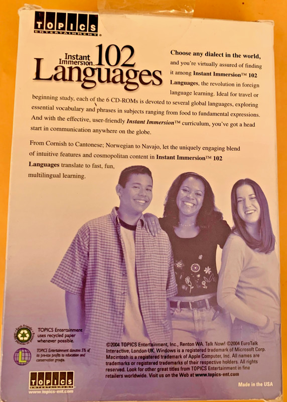Topics Entertainment Instant Immersion 102 Languages (CD) PC, Mac NEW Open Box gallery