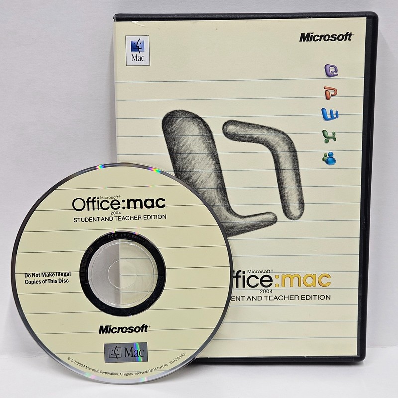 Microsoft Office Mac 2004 Student and Teacher Edition Software 3 Product Keys VG