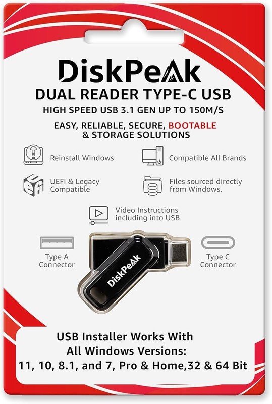 Effortless Windows Installation USB – Supports 32 & 64 bit with Utilities