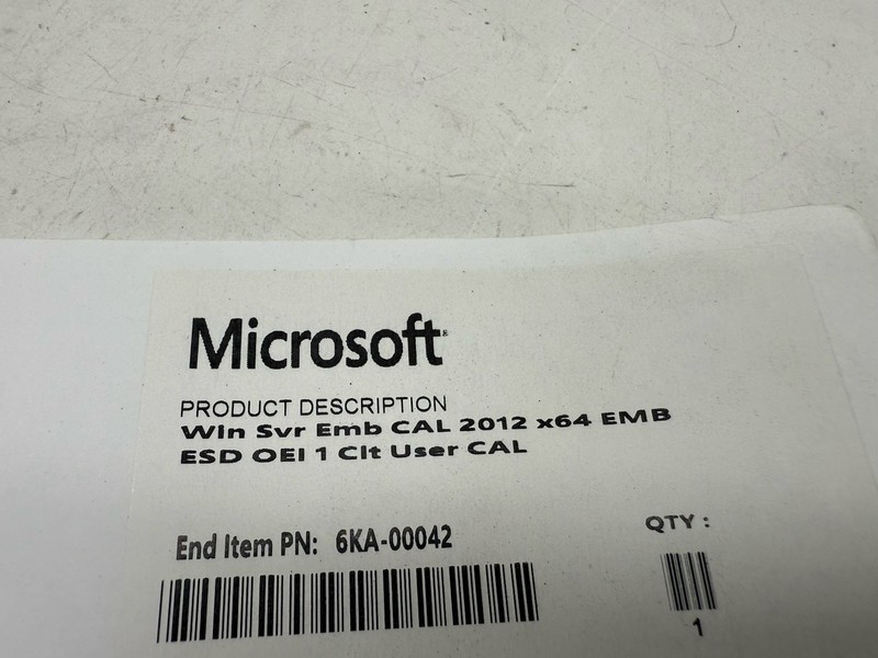 3x Microsoft Windows Server 2012 Embedded CAL License Labels – X64 ESD OEI 1 Cli gallery