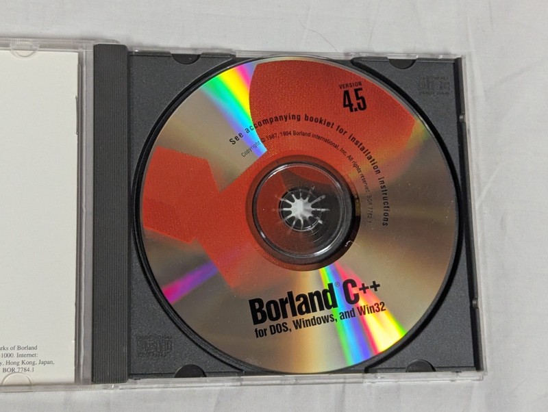 Vintage 1994 Borland C++ Version 4.5 for DOS Windows Win32 CD-ROM XLNT CONDITION gallery