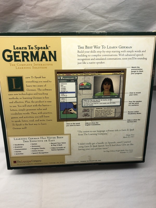 Learn to Speak German 7.0 (3 CD-ROM/Win 98/95) The Learning Company gallery