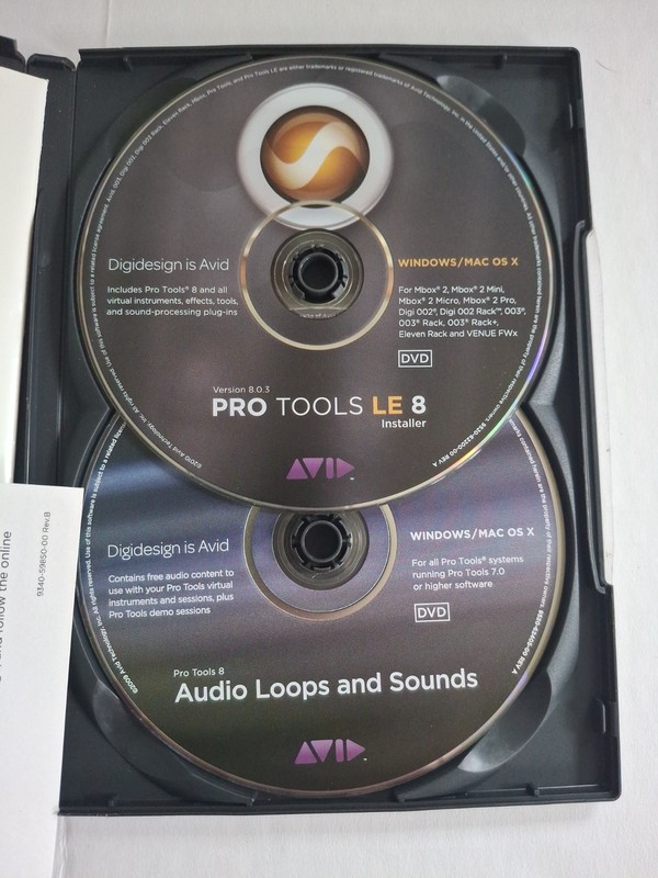 PRO TOOLS LE 8 Software Upgrade For MAC OS X 10.5 2 Discs NO KEY gallery