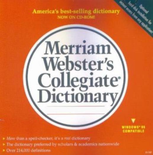 Merriam-Webster’s Collegiate Dictionary Deluxe PC CD word definitions synonyms