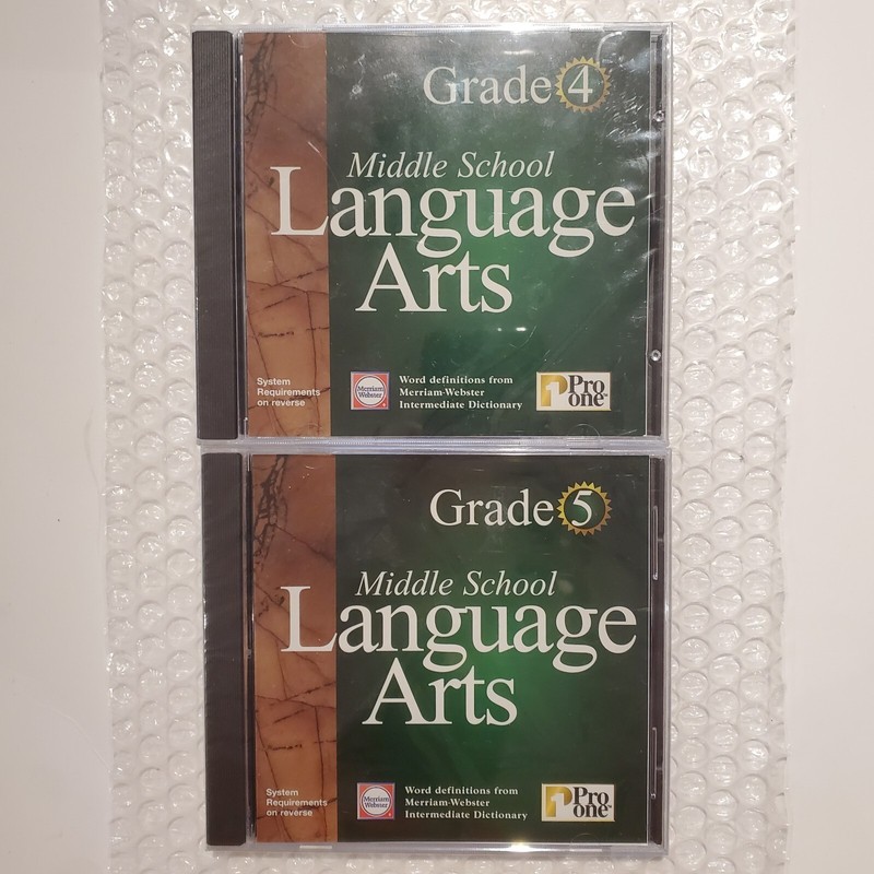 Grade 4&5 Middle School Language Arts PC CD-ROM Software DVD Sealed Bundle
