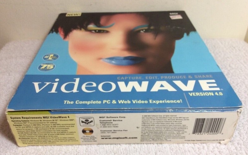 MGI Video Wave Version 4.0 PC Home & Office CD ROM Windows 98/2000/Me