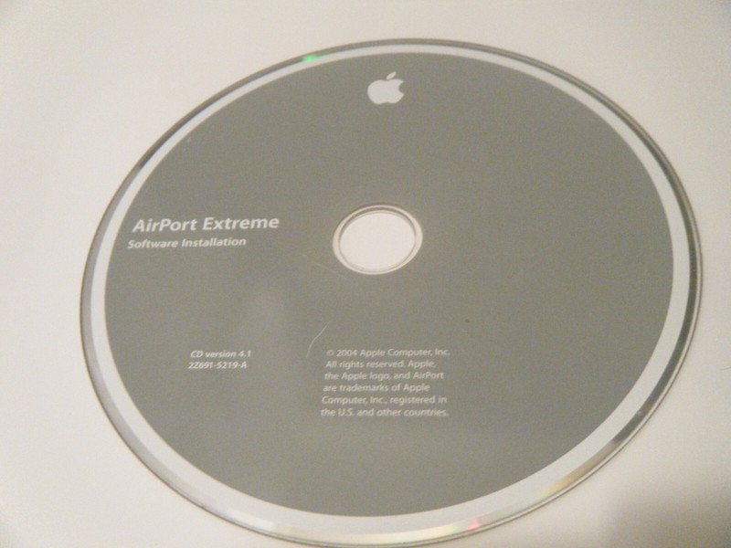 Apple Airport Extreme Software installation CD Disk. CD ver 1.1. 2z691-5219-A