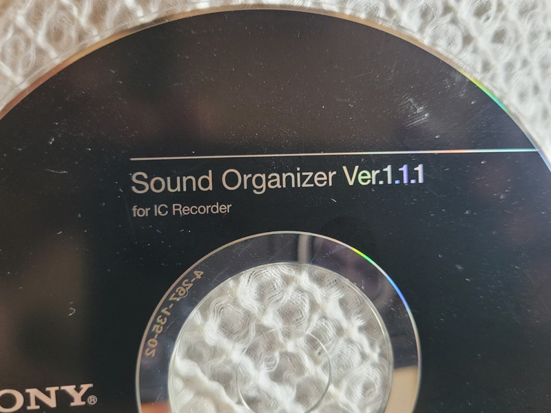 Sony Sound Organizer Ver.1.1.1 PC IC Recorder Software 2011 Original CD-ROM Disc gallery