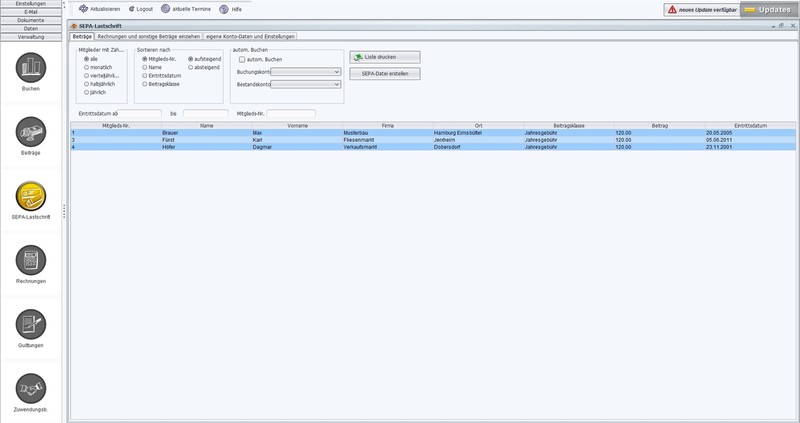 Vereine Software für Buchhaltung, SEPA, Kassierer,Mitlgiederverwaltung,Beiträge gallery