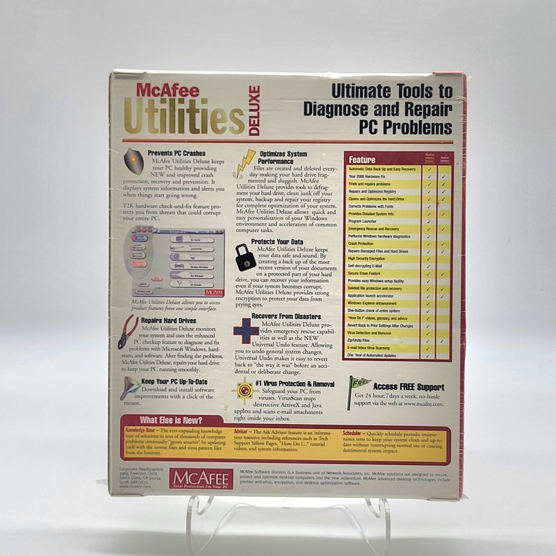 McAfee Utilities Deluxe Factory Sealed Win 95 98 VirusScan Y2K Big Box gallery