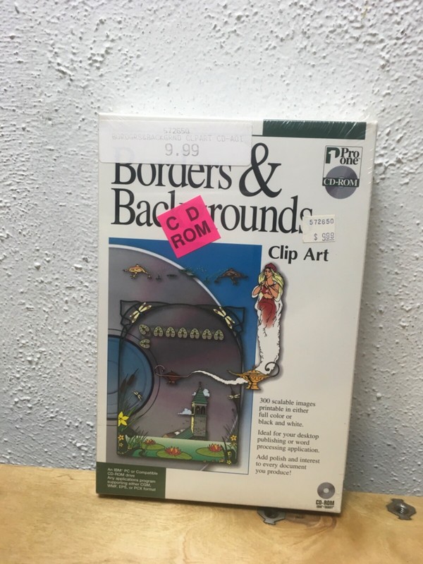 Pro One Borders & Backgrounds Clip Art CD-ROM Vintage Software NEW Sealed#b-15 gallery
