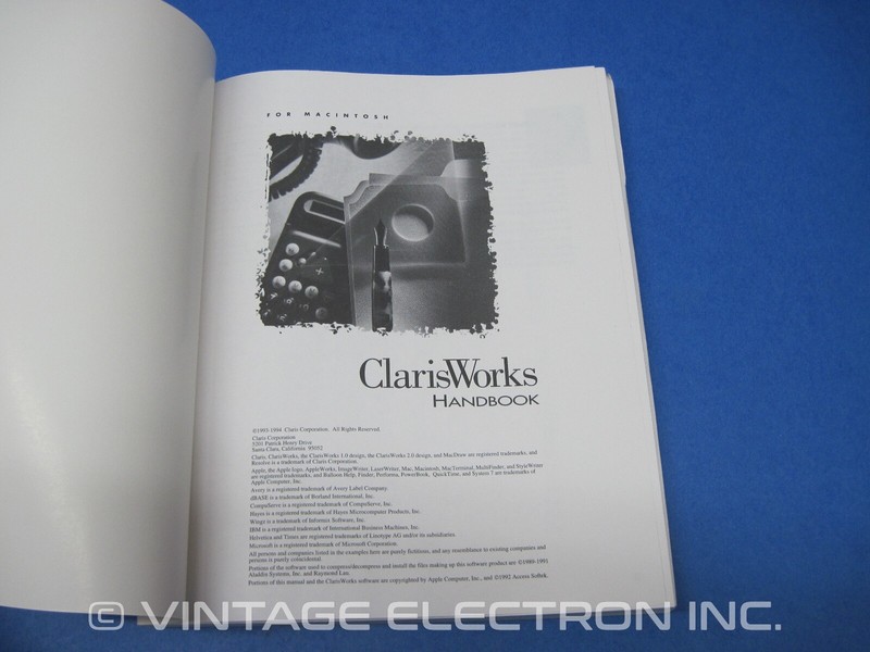 Vintage Apple Macintosh ClarisWorks HANDBOOK MANUAL - (manual only, NO software) gallery
