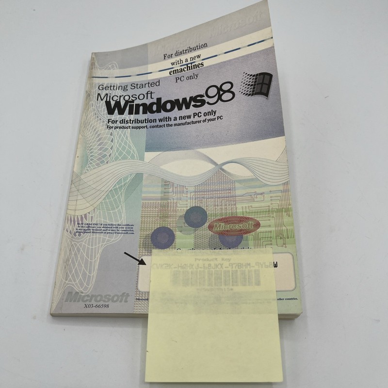 Vintage Microsoft Windows 98 Getting Started PC Book Manual Booklet For Emachine