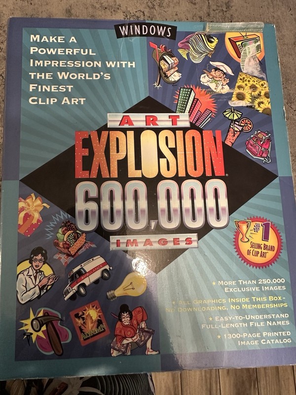 Art Explosion 600,000 Images Clip Art Software 28 CDs Windows. Brand New. Sealed