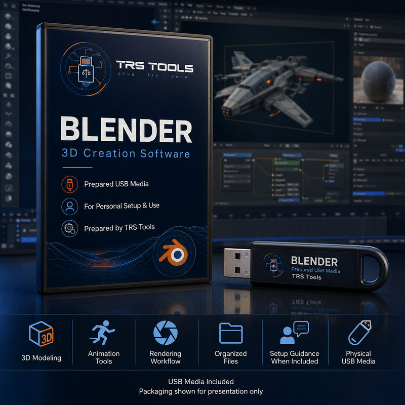 Blender USB Prepared Physical Media for 3D Design Animation