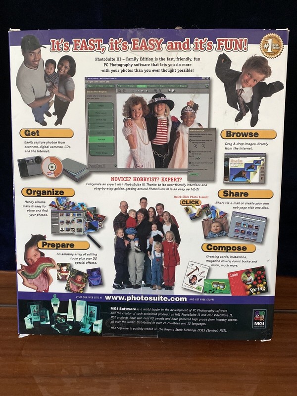 MGI PhotoSuite III Family Edition Photograph Software on CD Windows 95 2000 NT + gallery