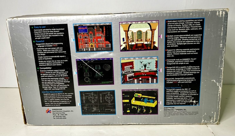 Vintage MS-Dos Floppy Disc DesignCAD 3D & 2D 1991 Software IBM PC RARE Sealed gallery