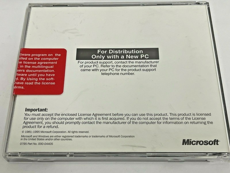 VINTAGE MICROSOFT WINDOWS 95 COMPANION CD ONLY IN ORIGINAL CASE NO KEY RM4 gallery