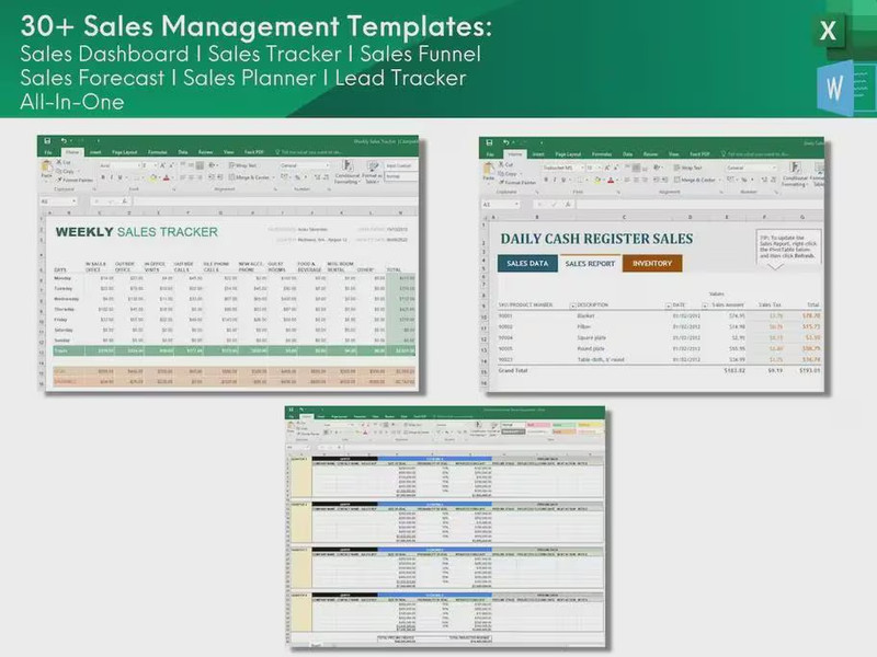 30+ Sales Management Excel Templates | Sales Tracker, Dashboard, Funnel gallery
