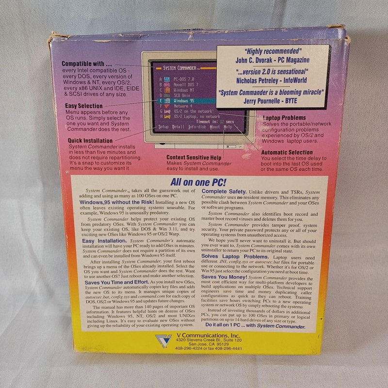 System Commander All On One PC Software Pack 1996 gallery