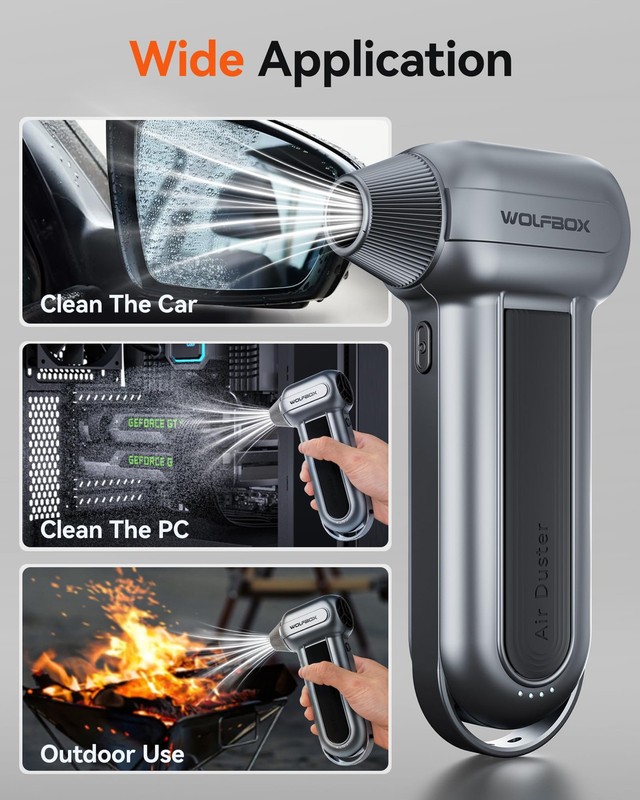 Wolfbox Mf100 Electric Air Duster-150000Rpm Super Power Cordless Air Duster gallery