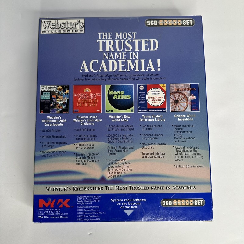 Webster’s Millennium 2003 Edition Platinum Encyclopedia Collection 5 CD Set gallery