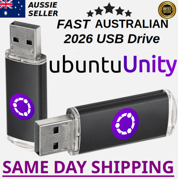 Ubuntu Unity Linux Latest Version Australian Shipping Bootable USB Flash Drive