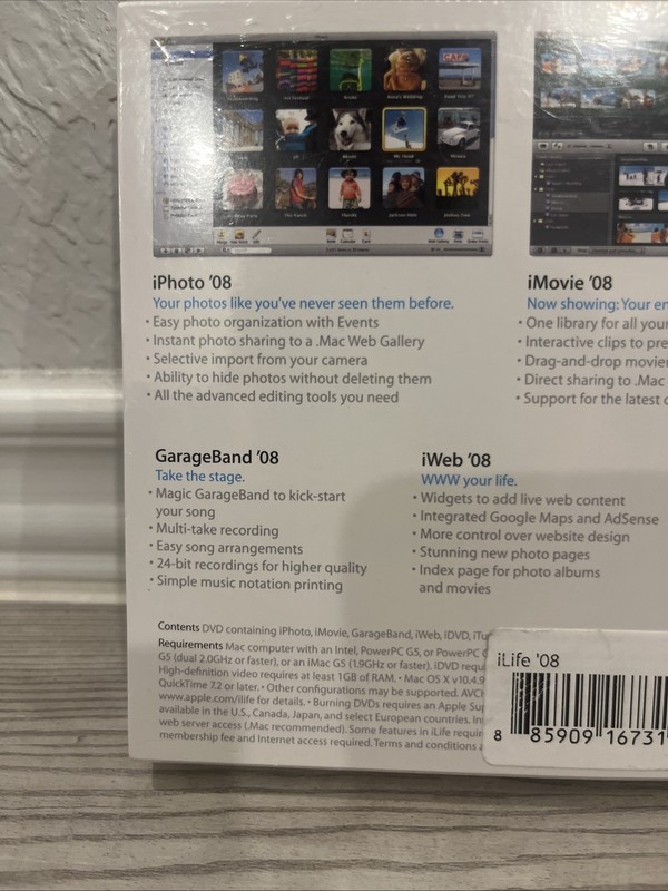 Apple iLife '08 2008 Retail Box Full Version for Mac MB015Z/A NOS NEW SEALED! gallery