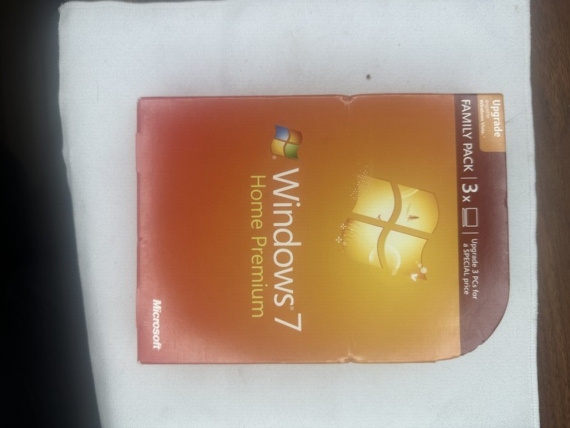 Microsoft Windows 7 Home Premium Upgrade Family Pack For 3 PCs 32 & 64 Bit DVDs