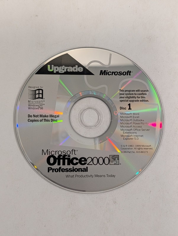 Microsoft Office 2000 Professional Upgrade For Windows | 2 Discs | Discs Only gallery