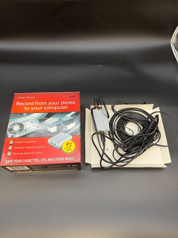 Xitel Inport Deluxe Stereo To PC Audio Recording Kit Removes Pops & Clicks